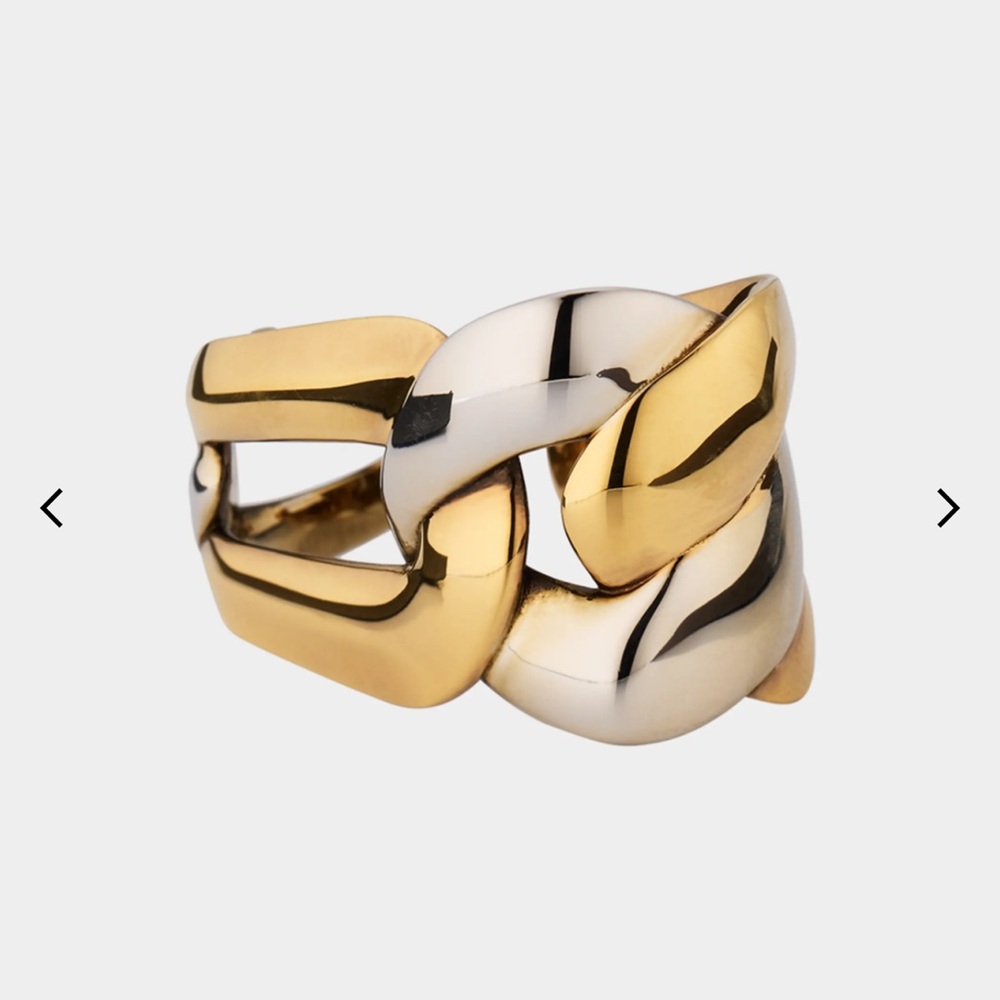 Alexander McQueen Double Chain Ring in Gold